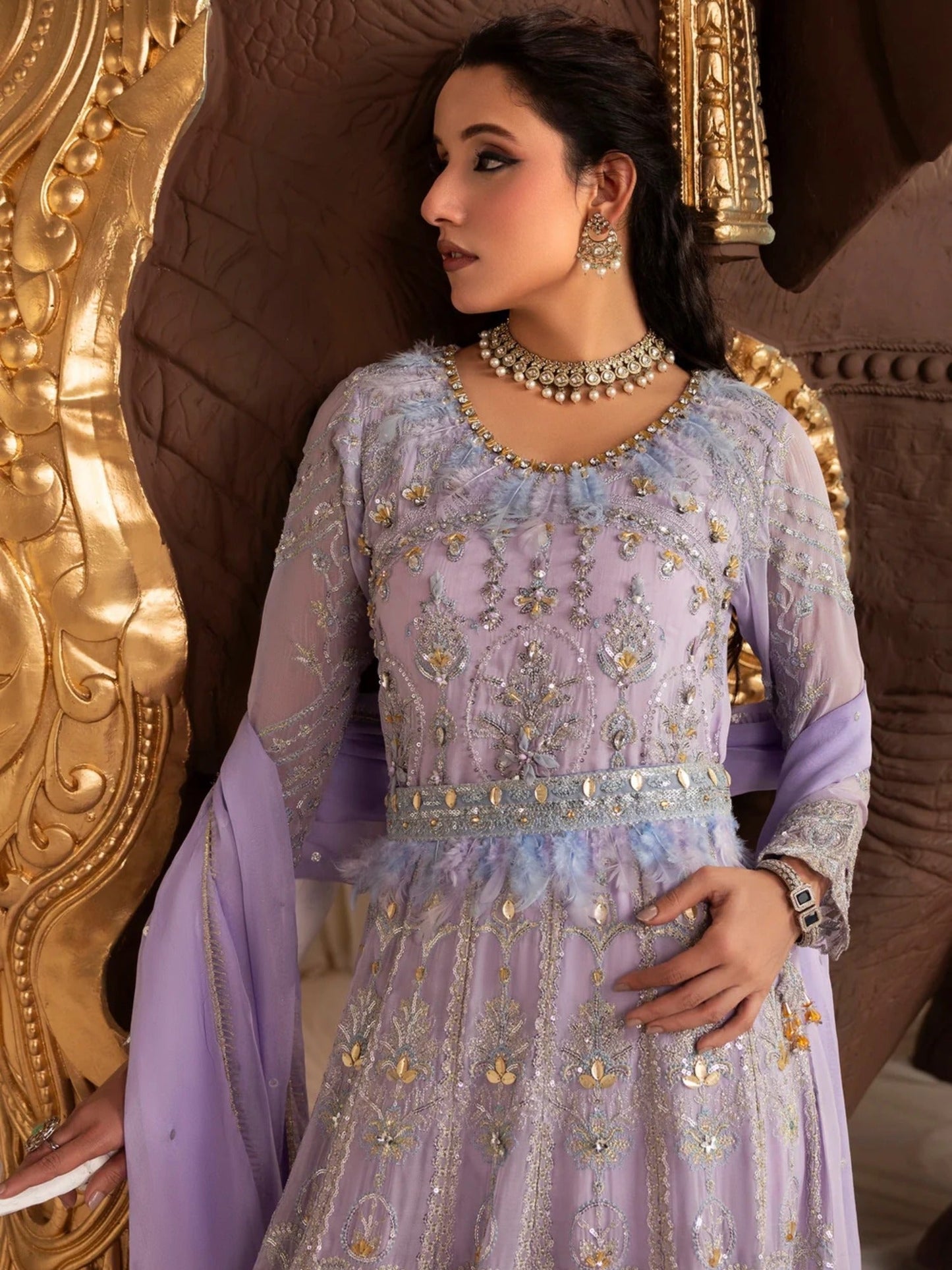 Sara Jahan Naaz e Jahan Chiffon Embellished Maxi-SJ-1044