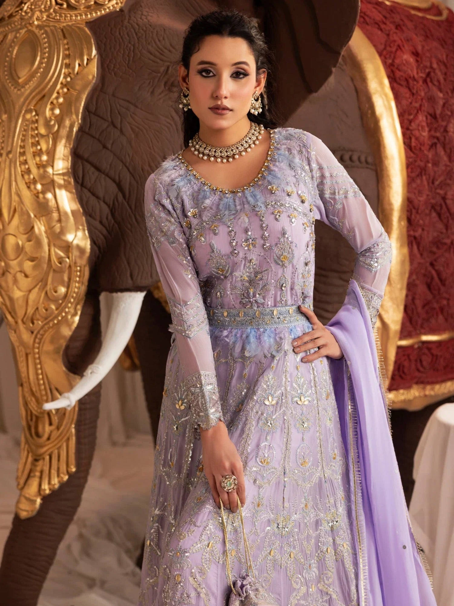 Sara Jahan Naaz e Jahan Chiffon Embellished Maxi-SJ-1044