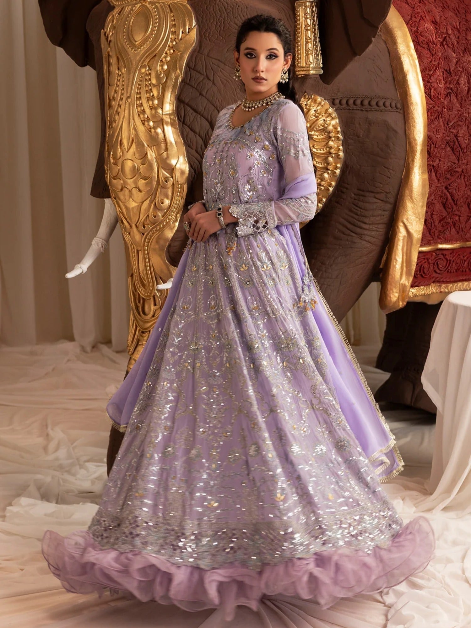 Sara Jahan Naaz e Jahan Chiffon Embellished Maxi-SJ-1044