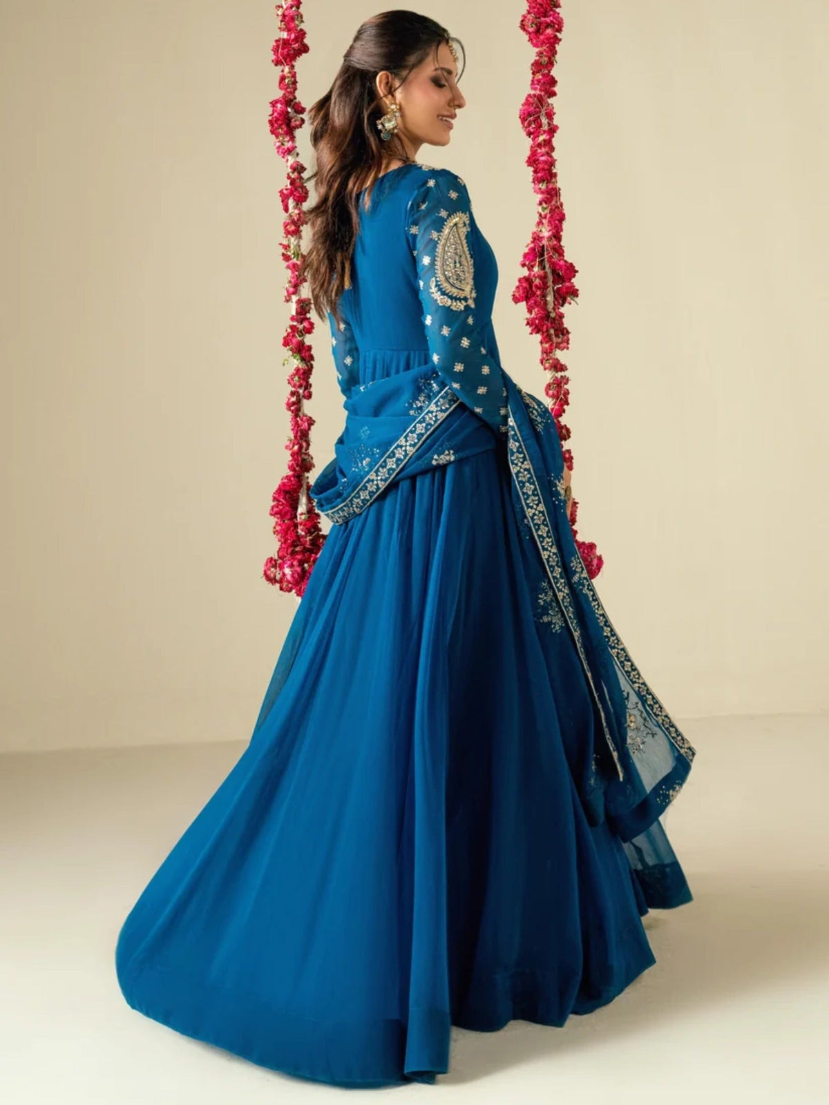 Zinc-Hani & Umaima Chiffon Embroidered Pishwas-Bella
