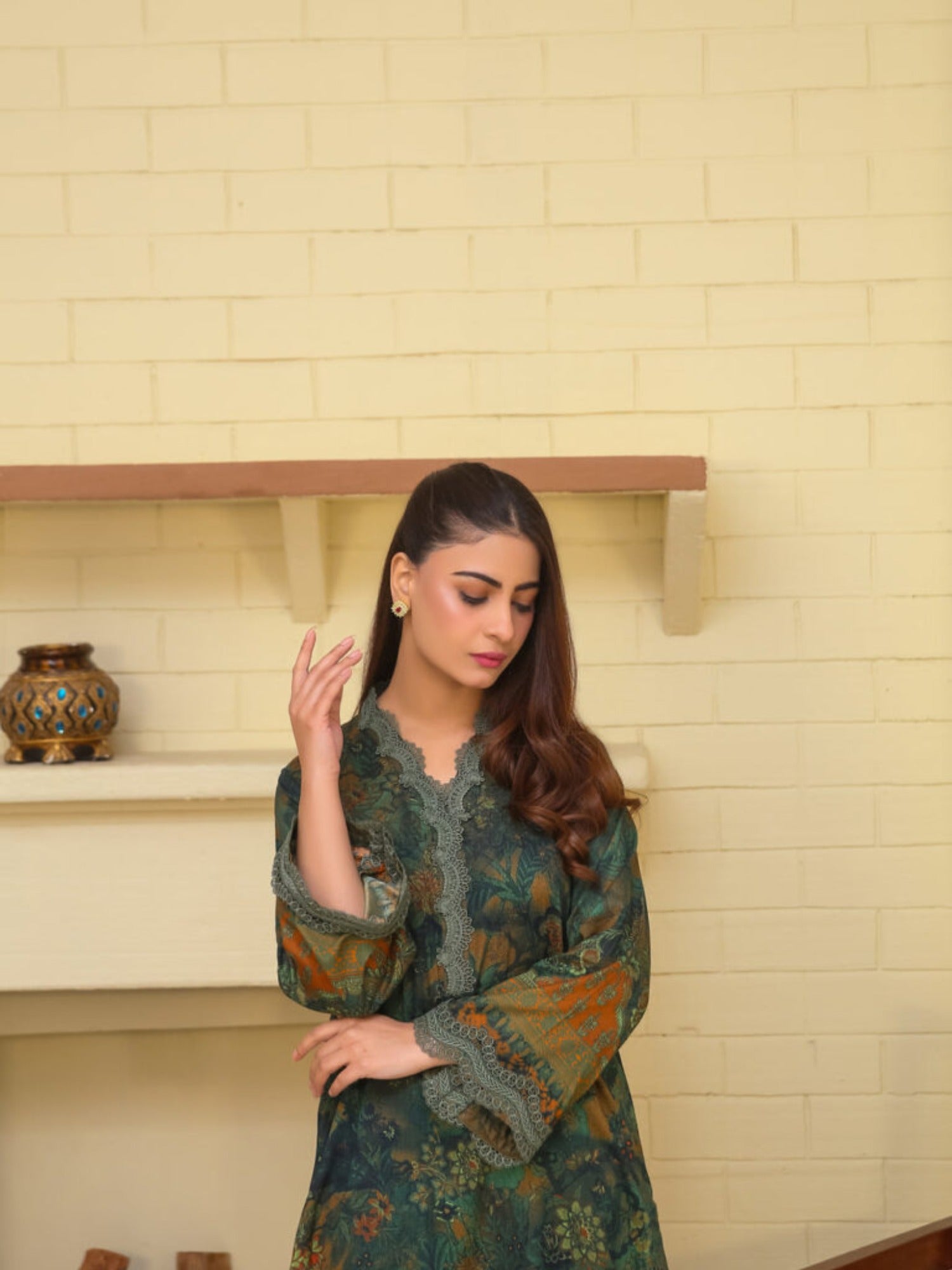 Green Lamorado Lawn Printed Unstitched 2-Piece Suit-LWSU-25P203