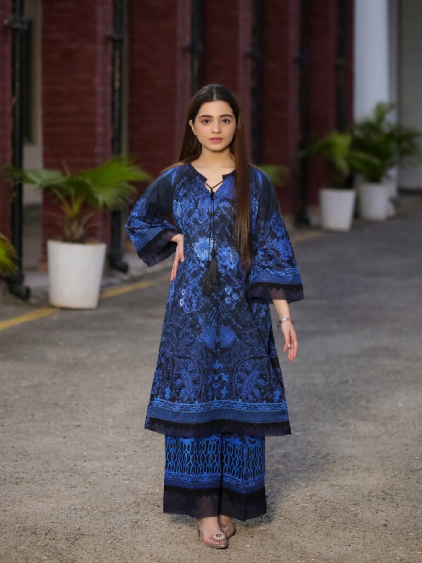 Blue Lamorado Lawn Printed Unstitched 2-Piece Suit-LWSU-25P206