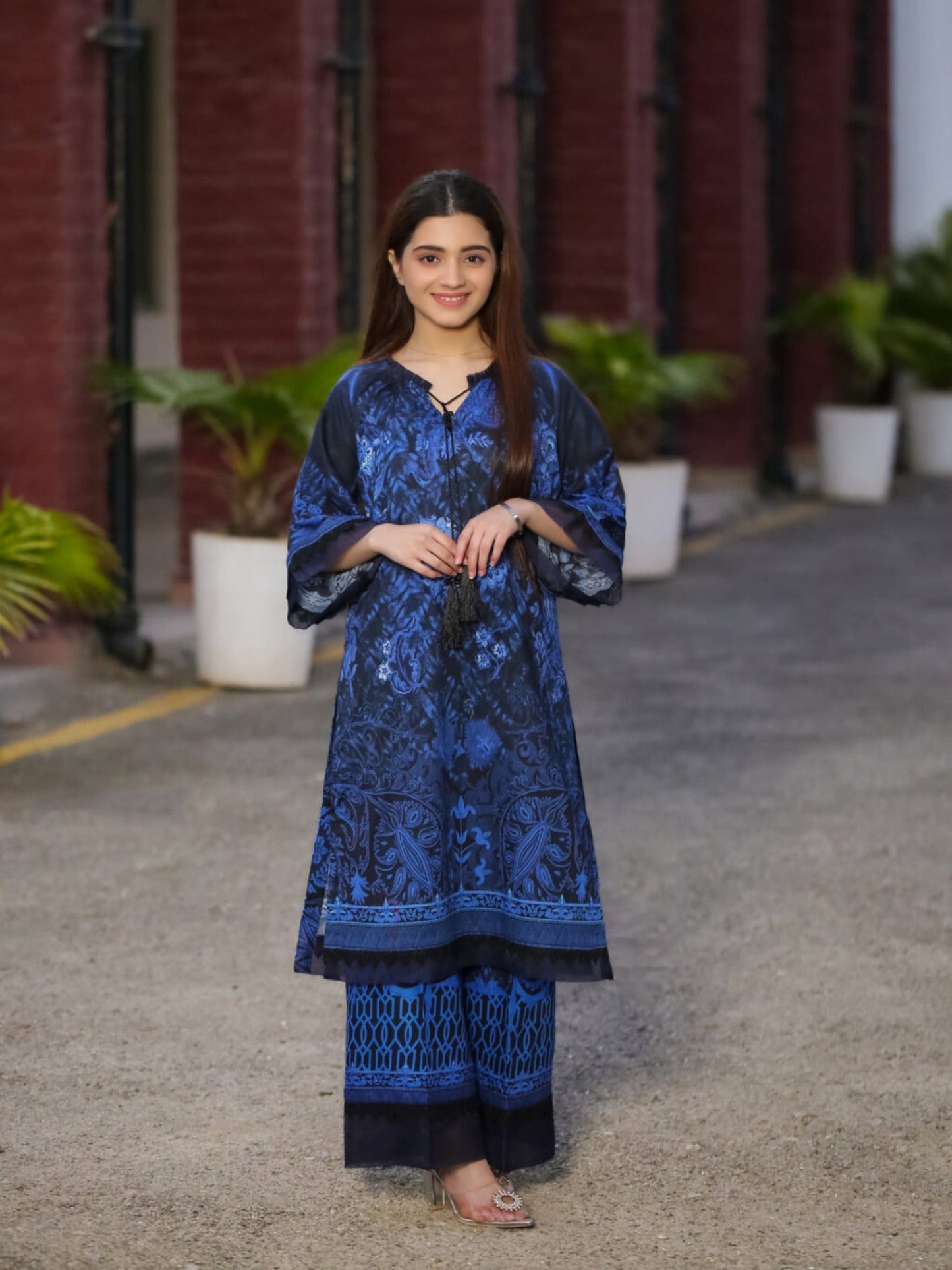 Blue Lamorado Lawn Printed Unstitched 2-Piece Suit-LWSU-25P206