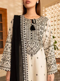 White-Alina Lime Linen Embroidered Stitched 3-Piece Suit-White lime