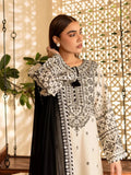 White-Alina Lime Linen Embroidered Stitched 3-Piece Suit-White lime