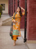 Orange Lamorado Lawn Printed Unstitched 3-Piece Suit-LWSU-25P301