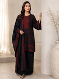 Black and Red-Alina Lime Lawn Embroidered Stitched 3-Piece Suit-Karina 