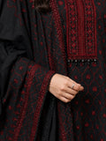 Black and Red-Alina Lime Lawn Embroidered Stitched 3-Piece Suit-Karina 