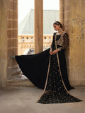 Black-Hani & Umaima Chiffon Embroidered Pishwas-Monica
