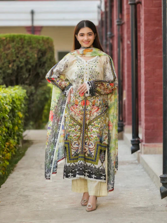 Lamorado Lawn Printed Unstitched 3-Piece Suit-LWSU-25P304