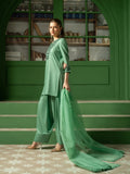 Green-Hani & Umaima Cotton  Embroidered Stitched 3-Piece Suit-Amal