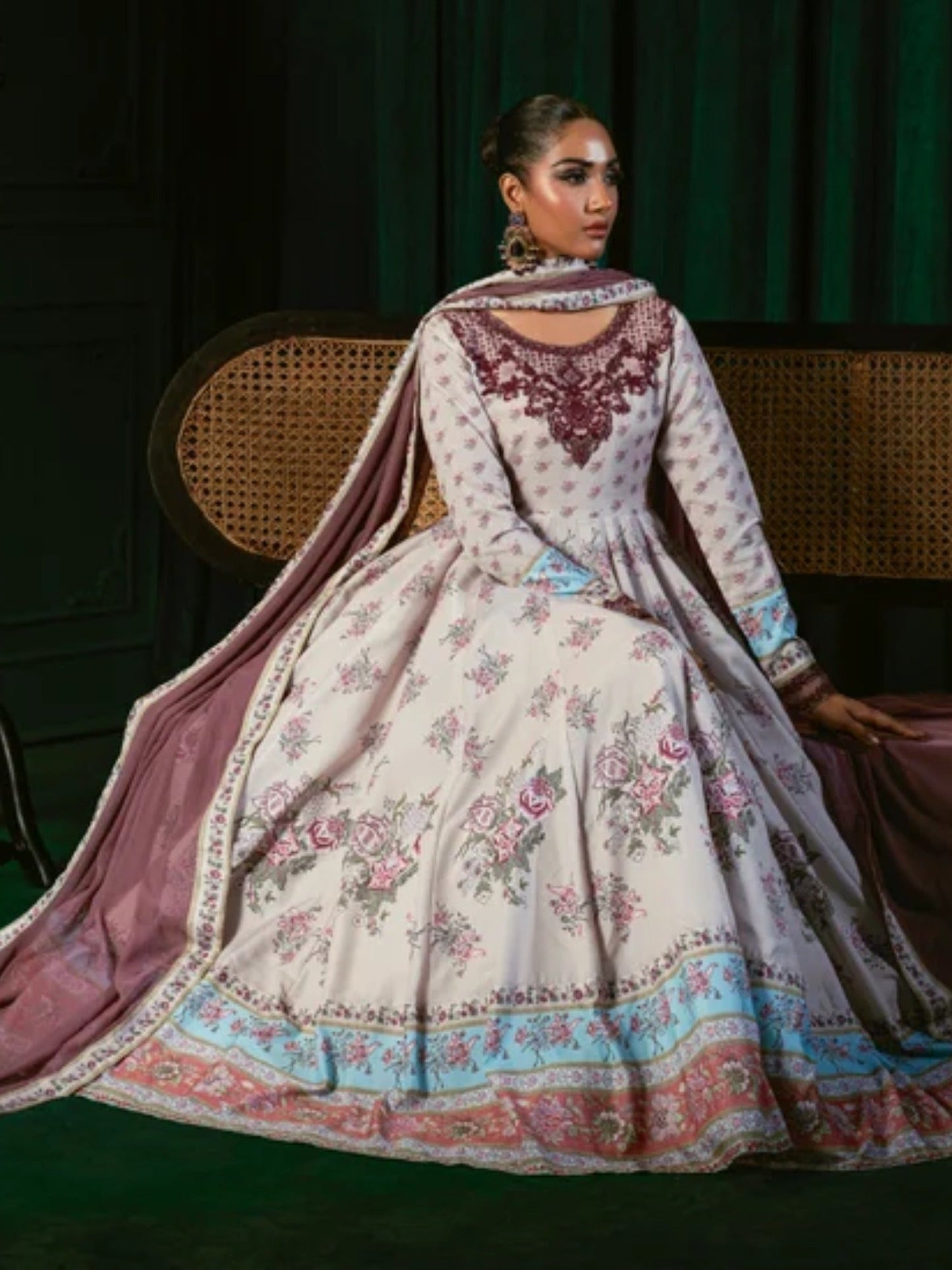 White-Hani & Umaima Swiss Lawn Embroidered Pishwas-Neesa