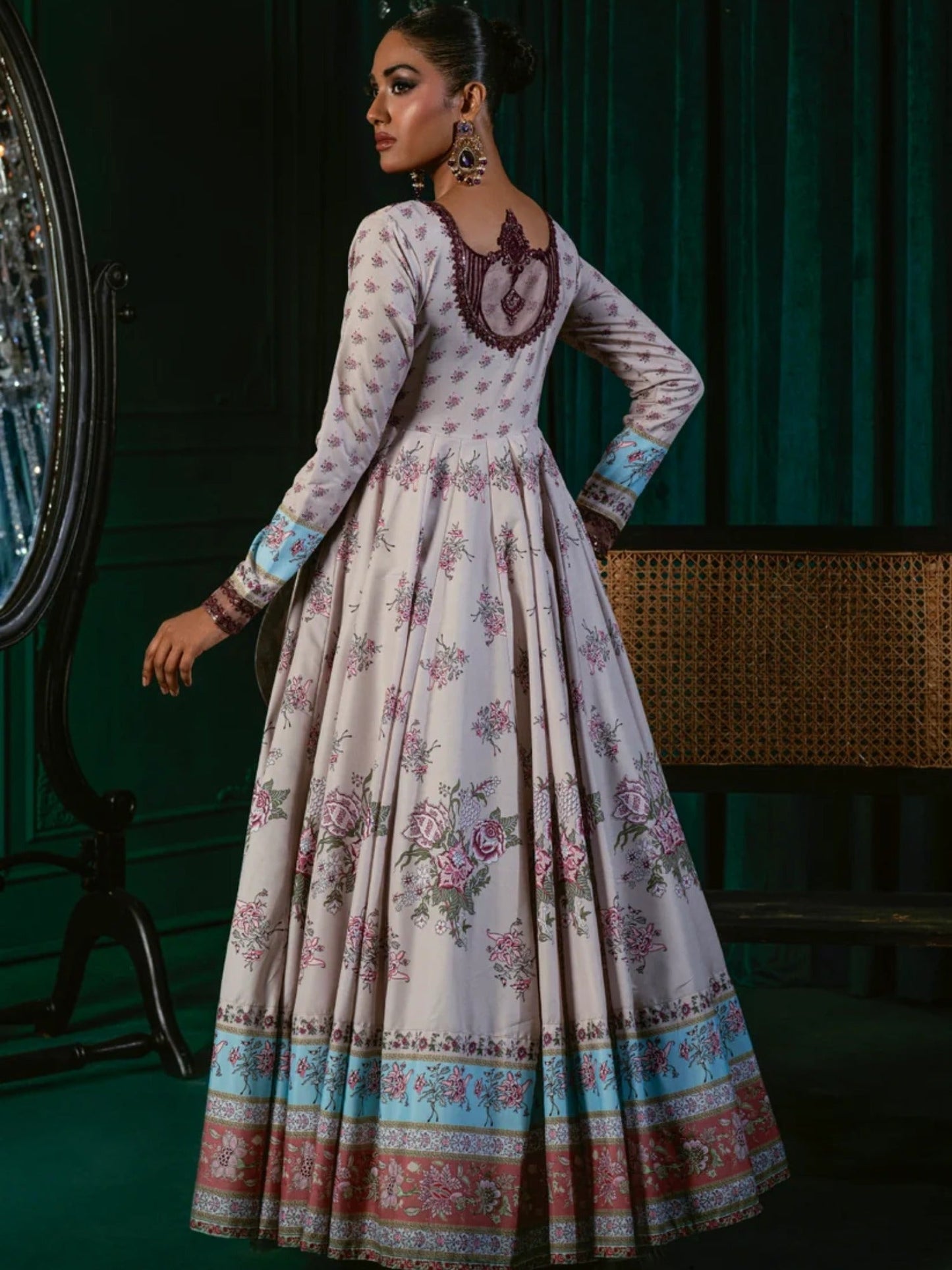 White-Hani & Umaima Swiss Lawn Embroidered Pishwas-Neesa