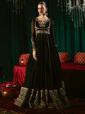 Black-Hani & Umaima Chiffon Embroidered Pishwas-Wimza