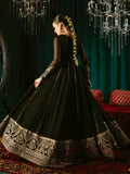 Black-Hani & Umaima Chiffon Embroidered Pishwas-Wimza
