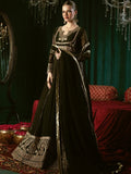 Black-Hani & Umaima Chiffon Embroidered Pishwas-Wimza