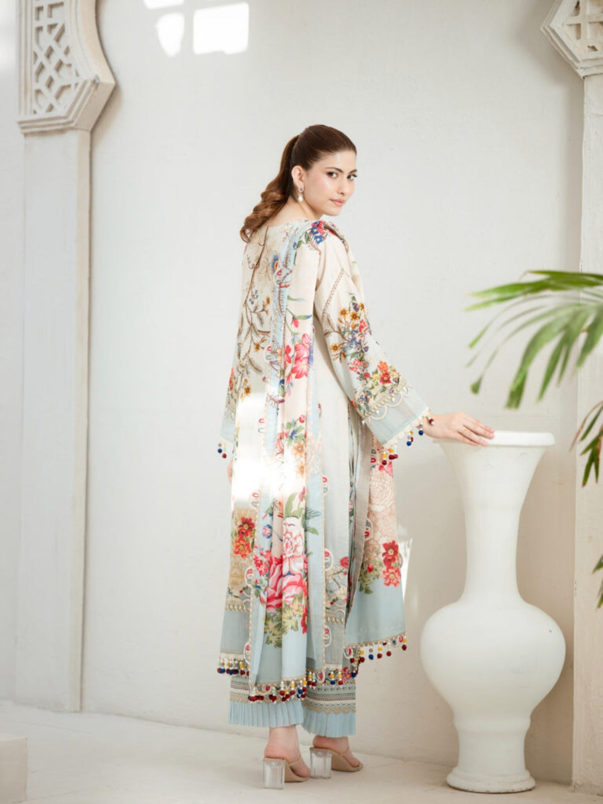 Blue Lamorado Lawn Printed Unstitched 3-Piece Suit-SA26SP301