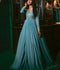 Hani & Umaima Chiffon Embroidered Pishwas-Aasmani