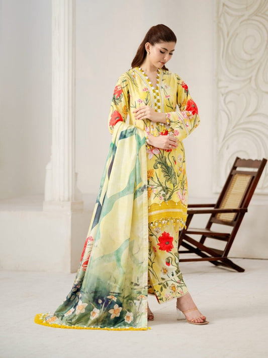 Lamorado Lawn Printed Unstitched 3-Piece Suit-SA26SP306