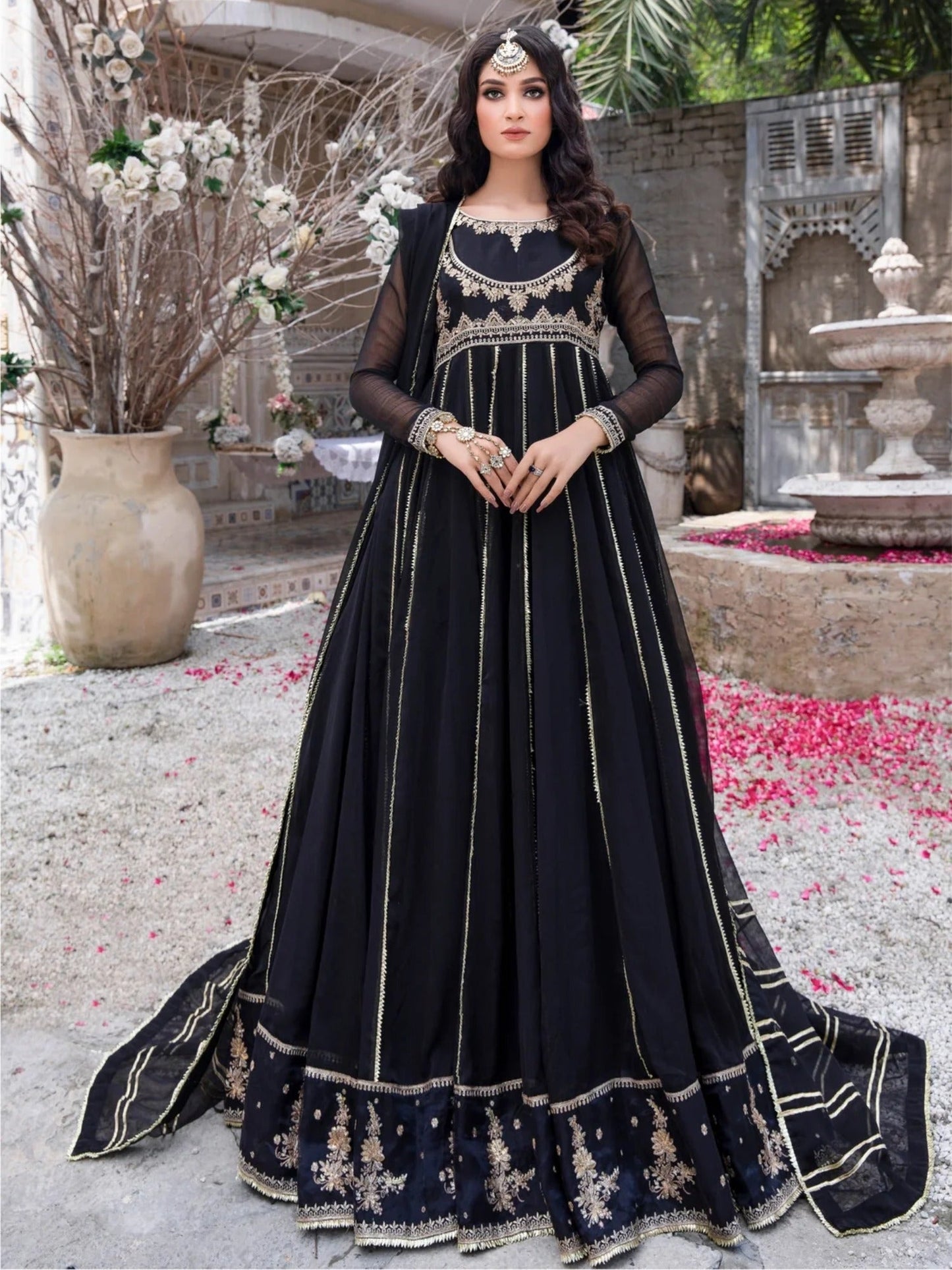 Hani & Umaima Chiffon Embroidered Pishwas-Raniya