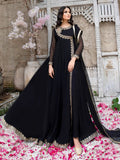 Black-Hani & Umaima Chiffon Embroidered Pishwas-Koel