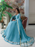 Blue-Hani & Umaima Chiffon Embroidered Maxi-Feroza