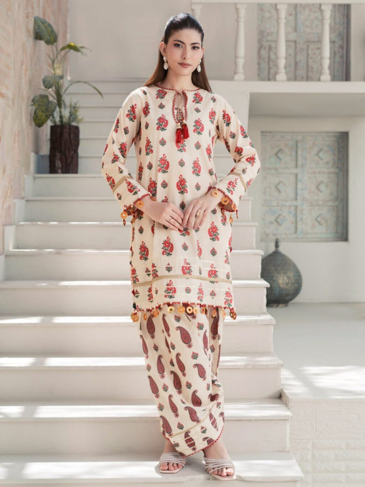 Beige Lamorado Lawn Printed Unstitched 2-Piece Suit-SA26SP203