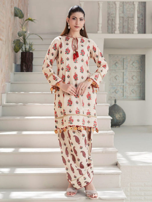 Beige Lamorado Lawn Printed Unstitched 2-Piece Suit-SA26SP203