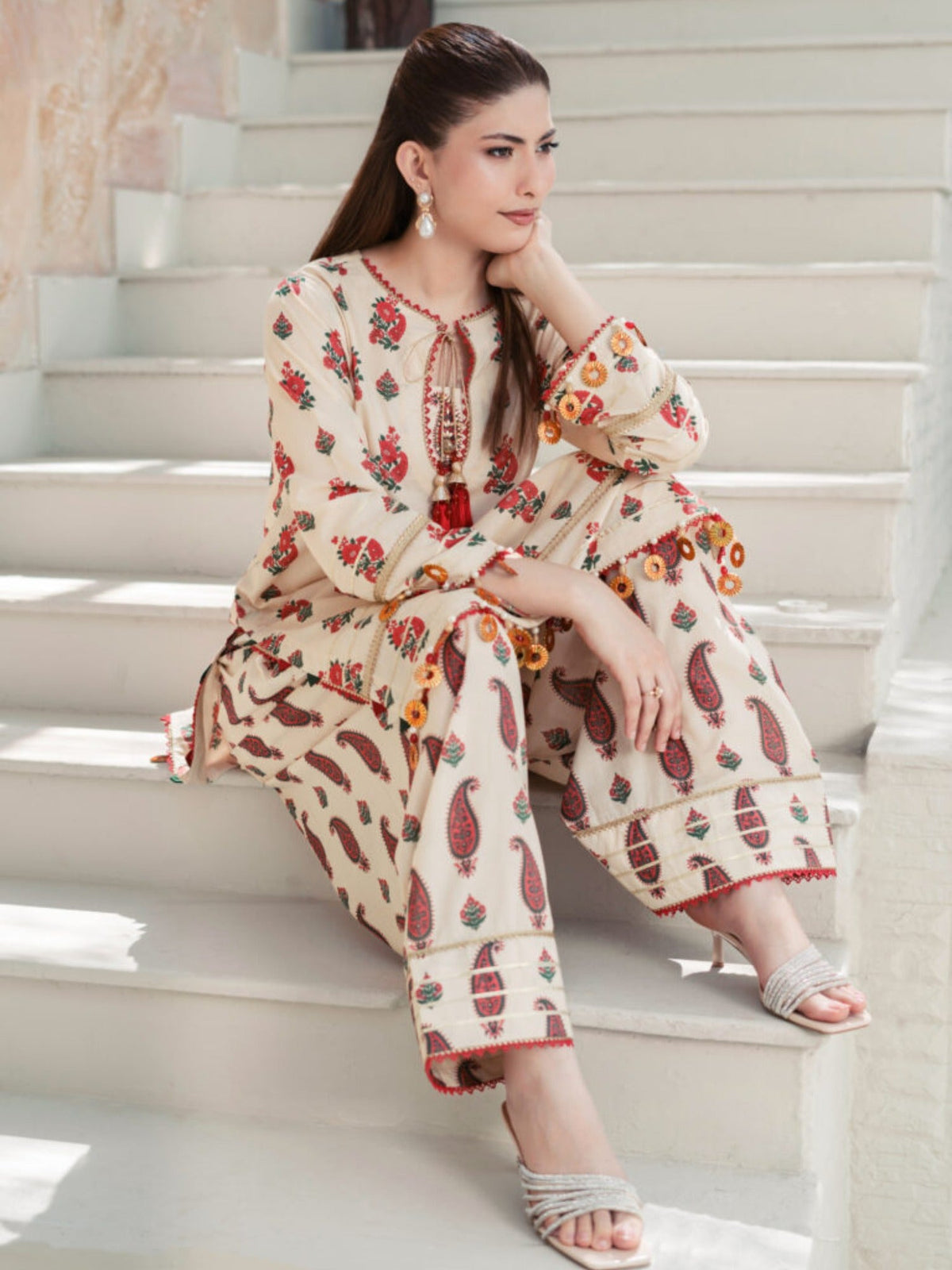 Beige Lamorado Lawn Printed Unstitched 2-Piece Suit-SA26SP203