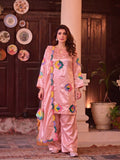 Pink Duas Boutique Sheesha Silk Embroidered Stitched 3-Piece Suit-Rainbow Rose