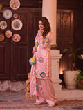 Pink Duas Boutique Sheesha Silk Embroidered Stitched 3-Piece Suit-Rainbow Rose