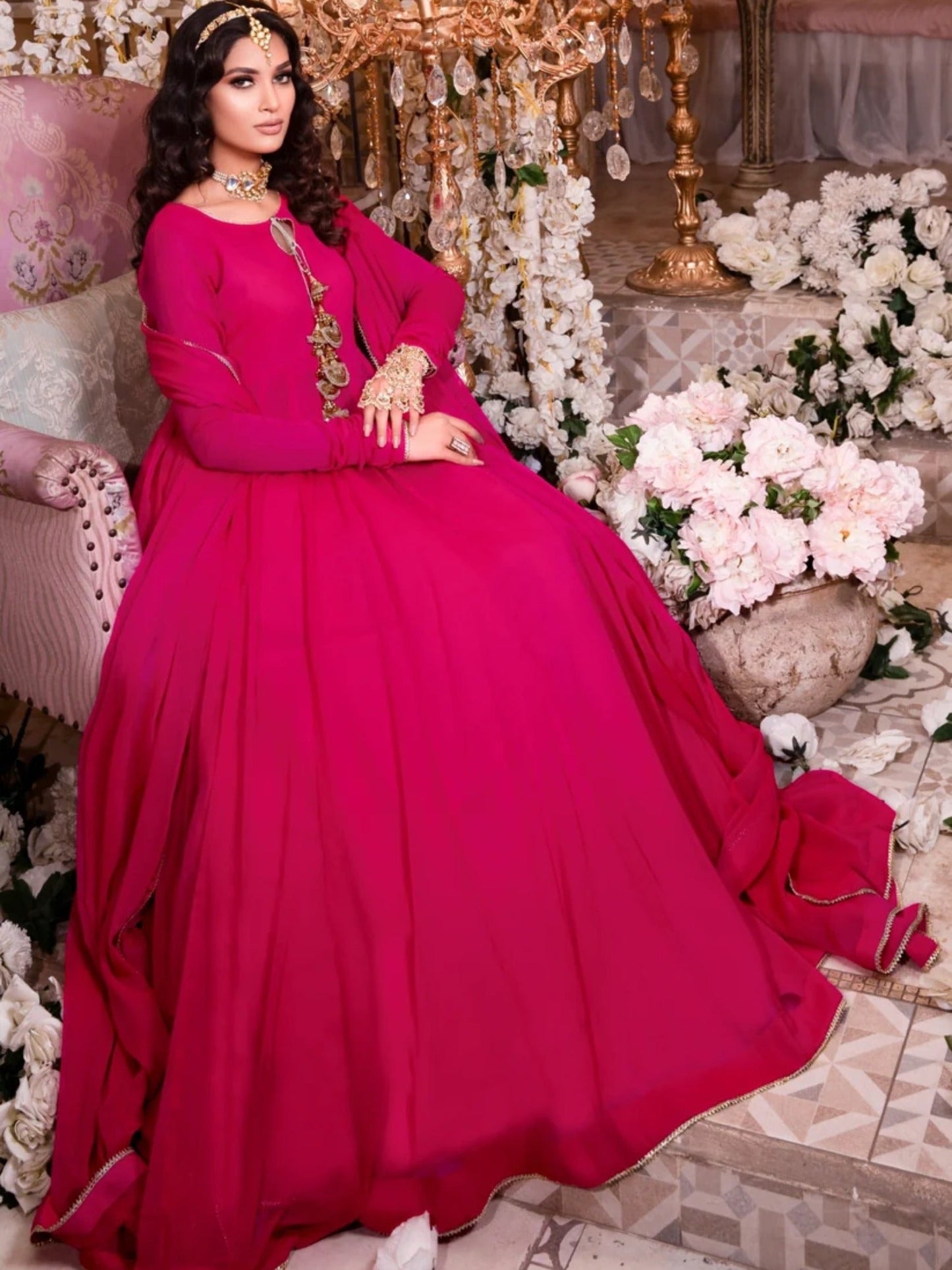 Green-Hani & Umaima Chiffon Pishwas-Gul Bahaar