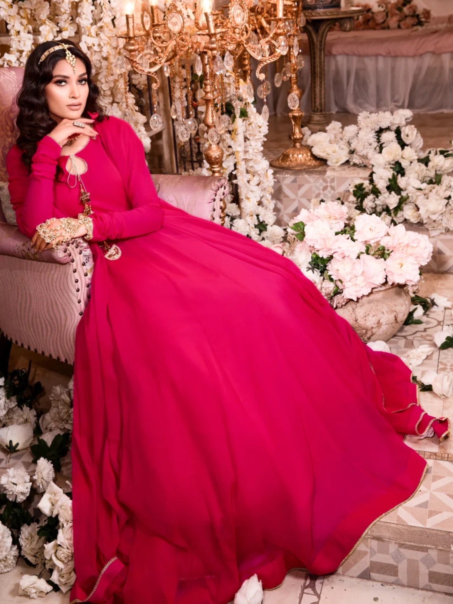 Green-Hani & Umaima Chiffon Pishwas-Gul Bahaar