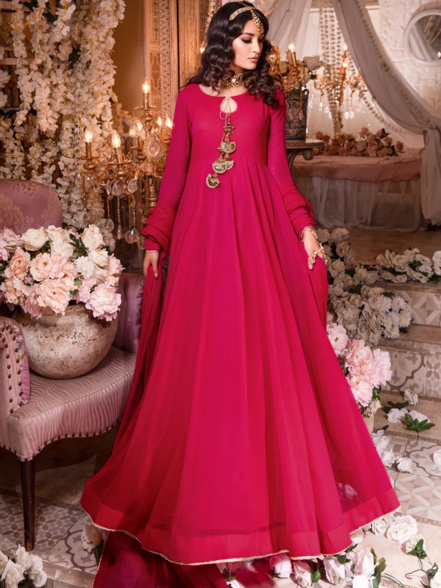 Green-Hani & Umaima Chiffon Pishwas-Gul Bahaar