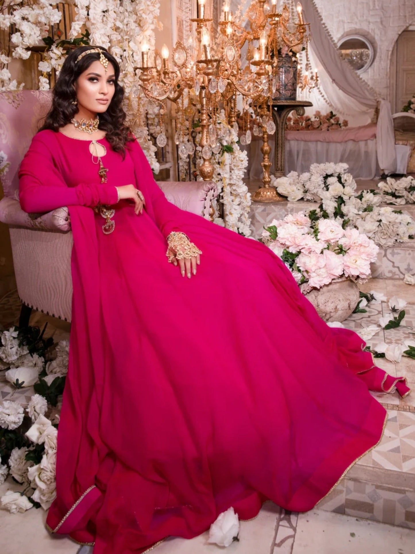 Green-Hani & Umaima Chiffon Pishwas-Gul Bahaar