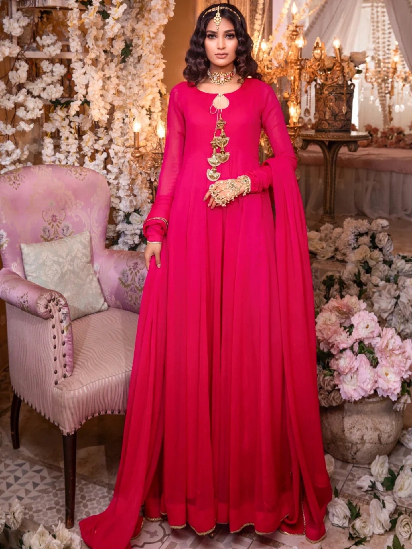 Green-Hani & Umaima Chiffon Pishwas-Gul Bahaar