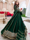 Green-Hani & Umaima Chiffon Embroidered Pishwas-Shahbano