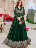 Green-Hani & Umaima Chiffon Embroidered Pishwas-Shahbano