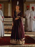 Purple-Hani & Umaima Chiffon Embroidered Pishwas-Floret