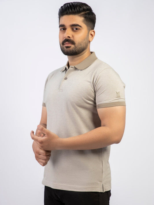 Lamorado Men Yarn Polo Shirt-Beige