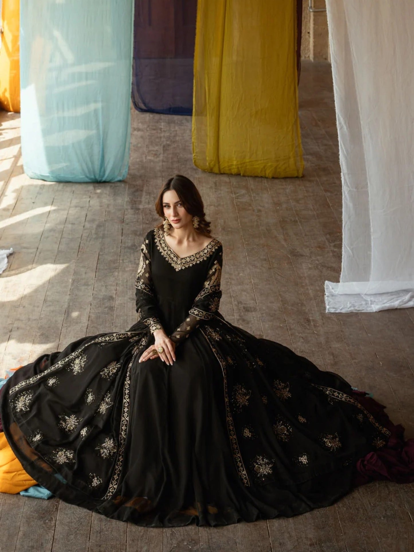 Black-Hani & Umaima Chiffon Maxi-Tina