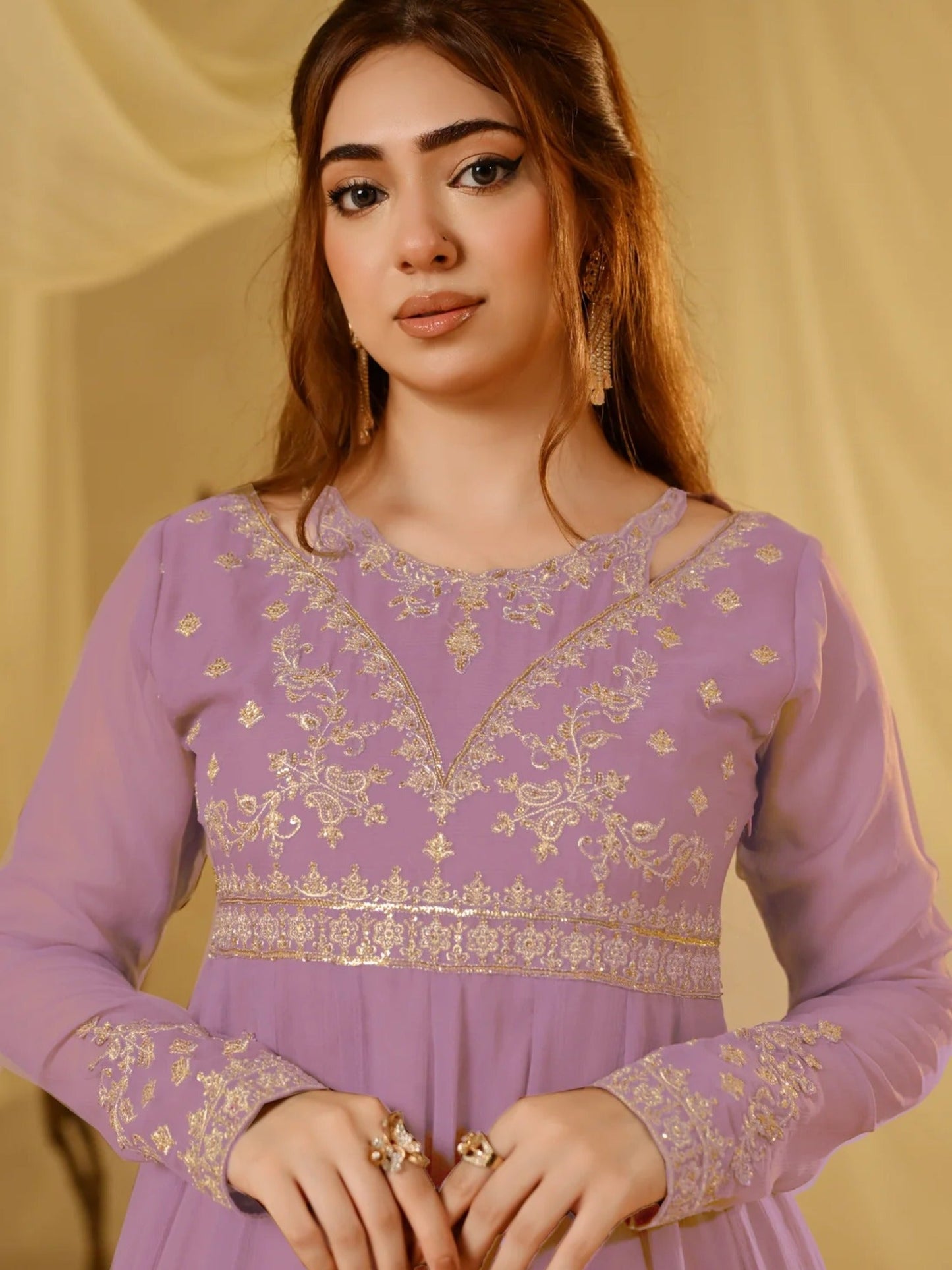 Lilac-Hani & Umaima Chiffon Pishwas-Minha