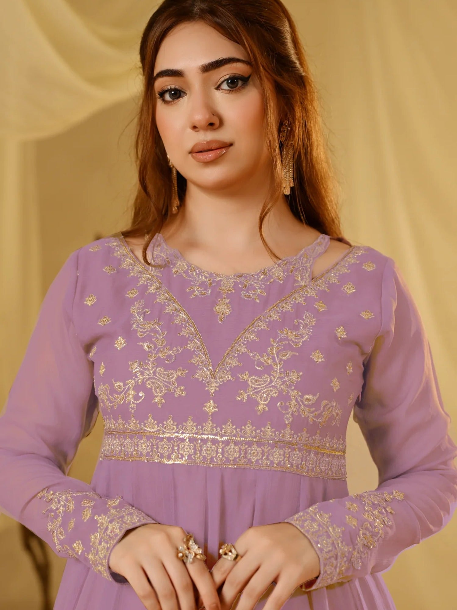 Lilac-Hani & Umaima Chiffon Pishwas-Minha