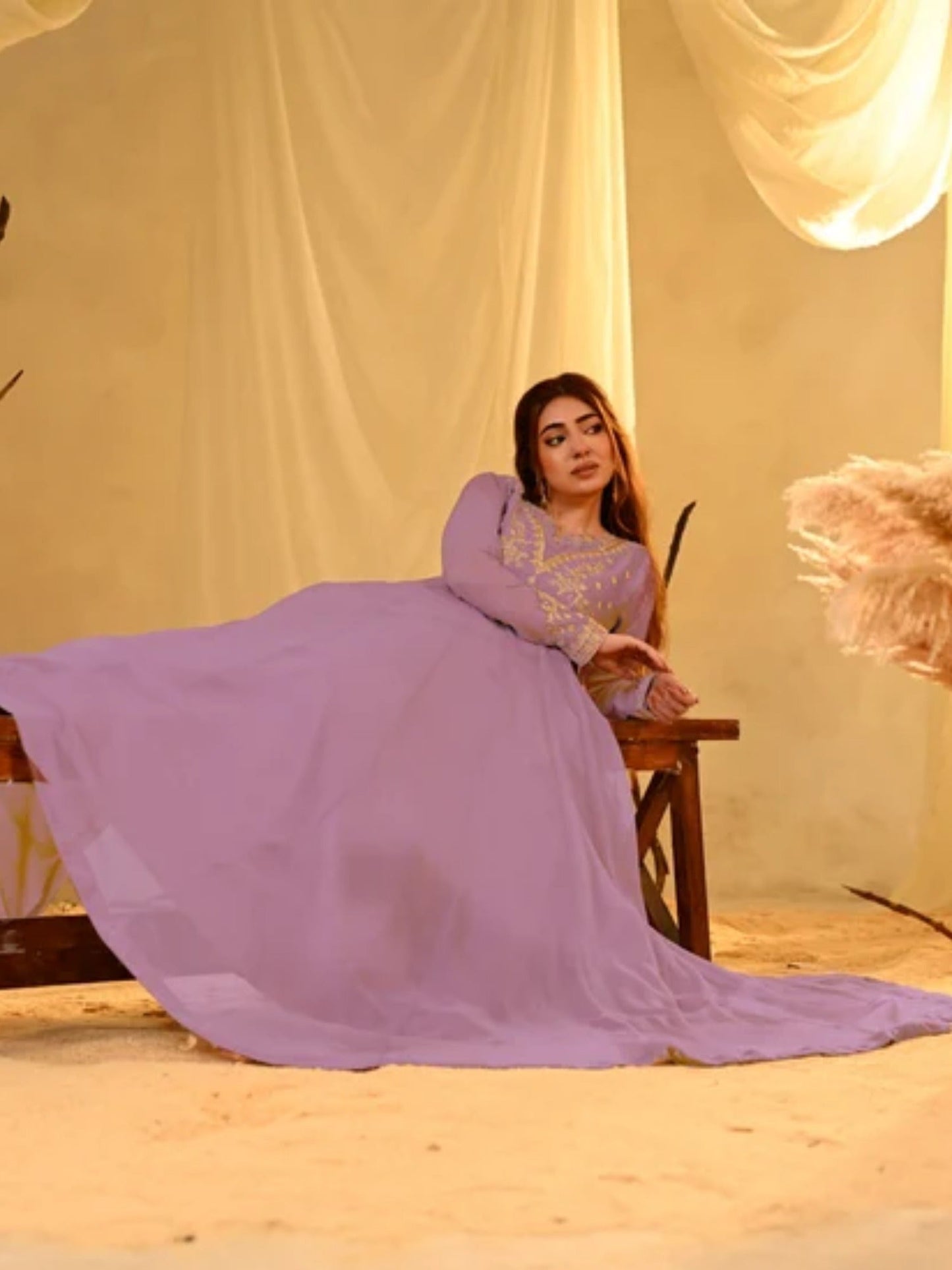 Lilac-Hani & Umaima Chiffon Pishwas-Minha