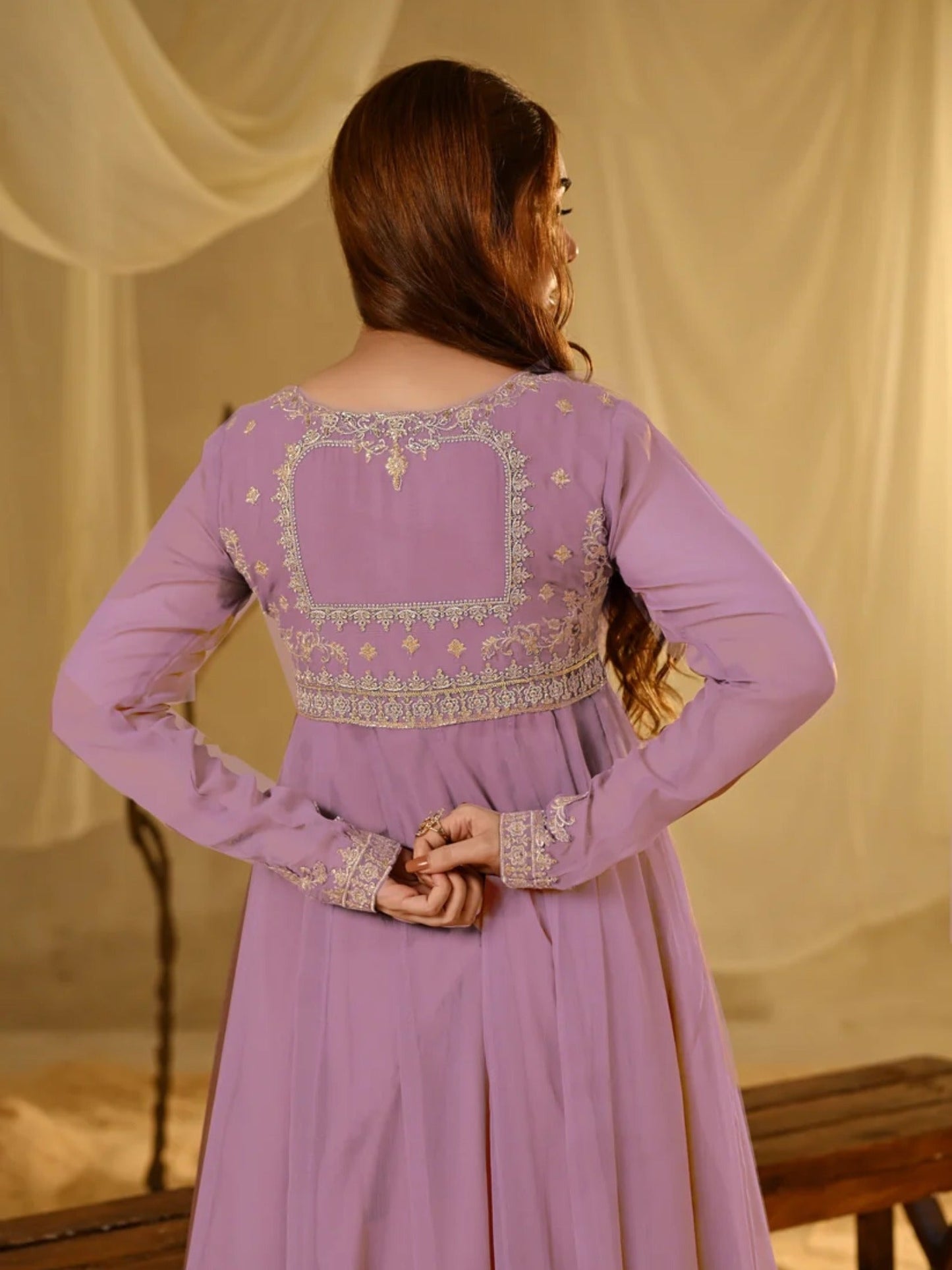Lilac-Hani & Umaima Chiffon Pishwas-Minha