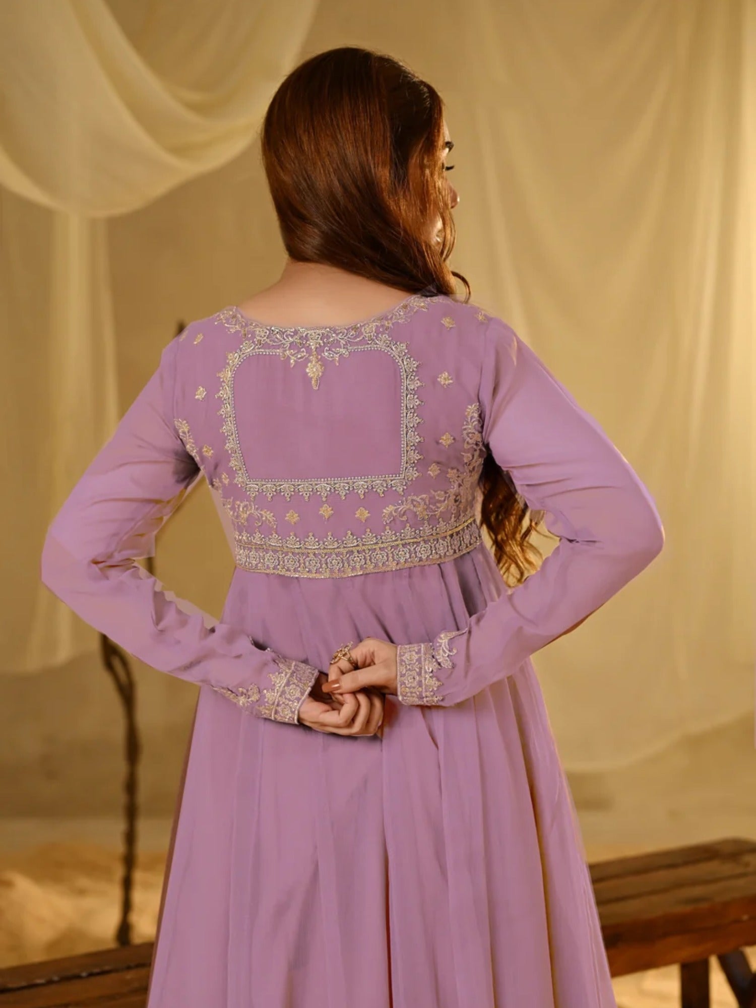 Lilac-Hani & Umaima Chiffon Pishwas-Minha