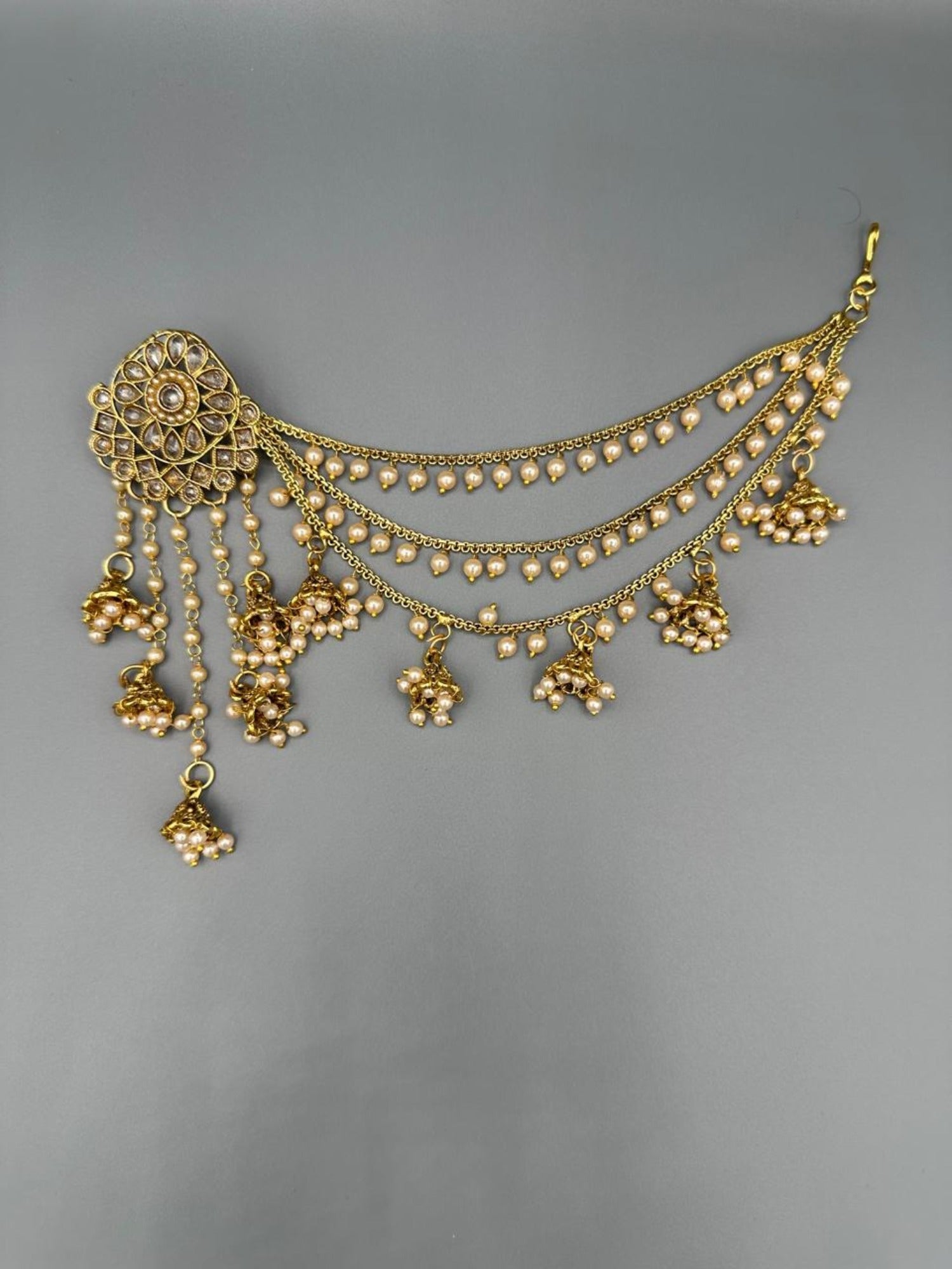 H&A Jewellery Indian Polki Gold Plated Earrings With Sahara