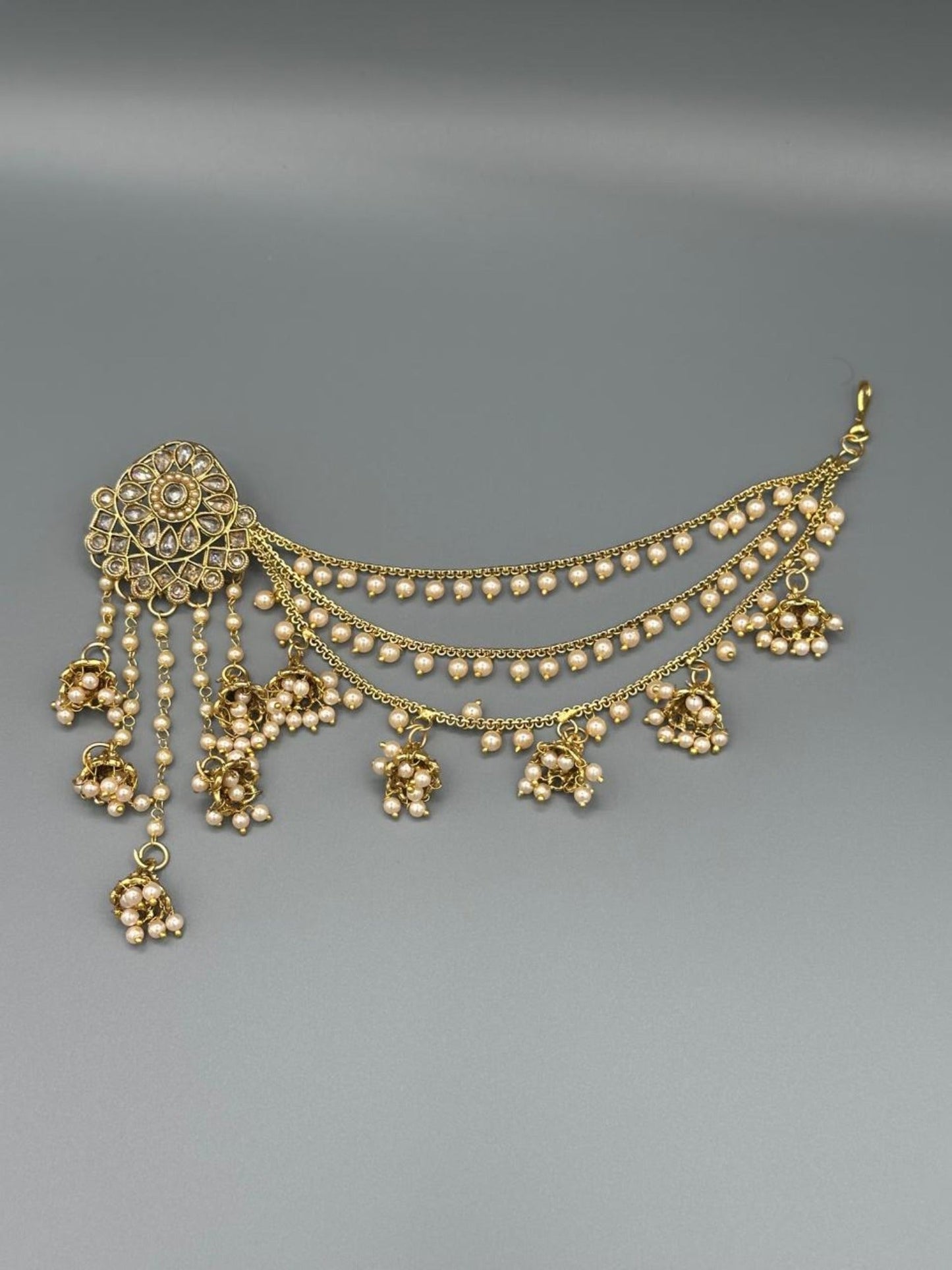 H&A Jewellery Indian Polki Gold Plated Earrings With Sahara