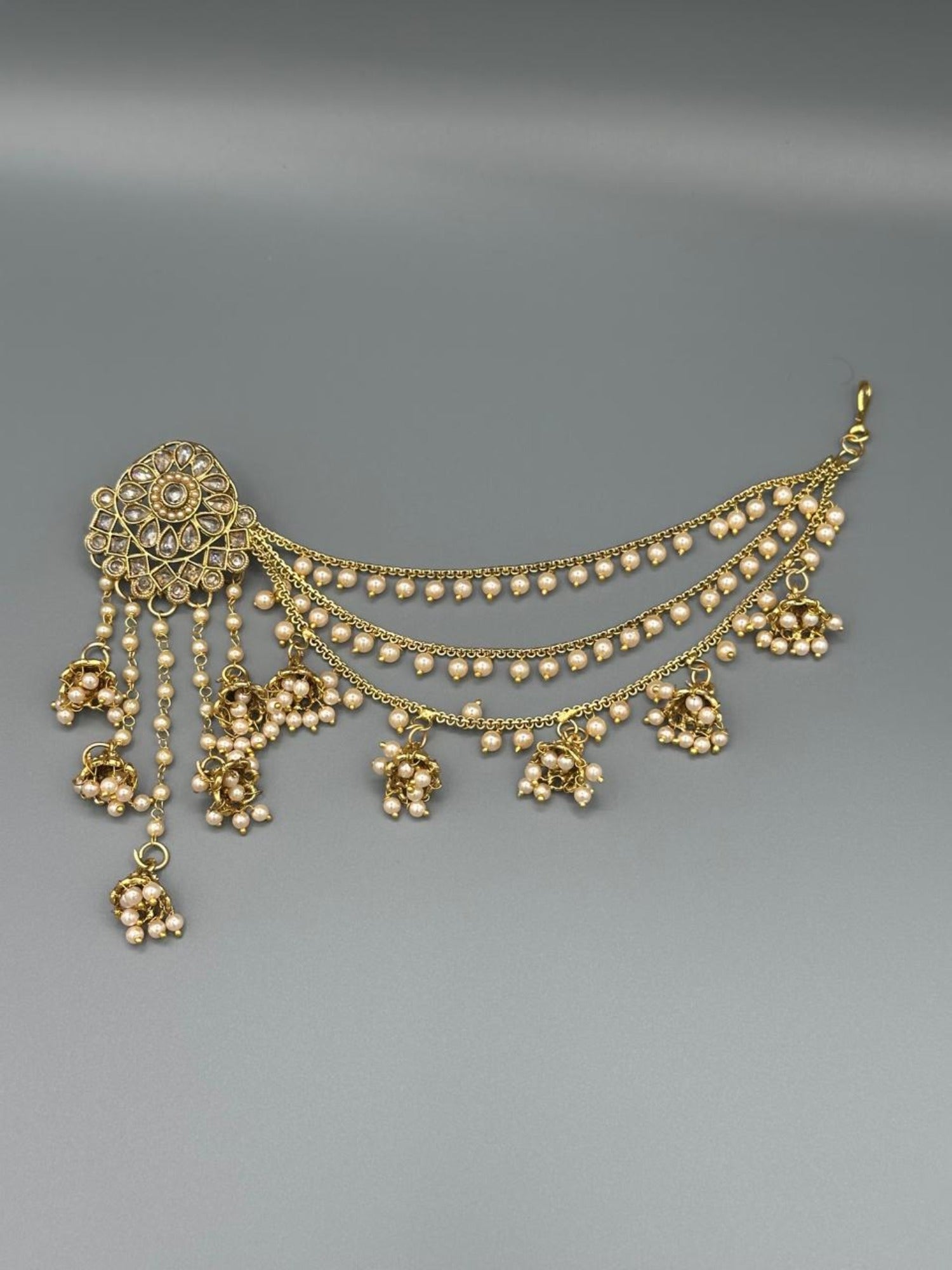 H&A Jewellery Indian Polki Gold Plated Earrings With Sahara