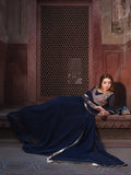 Blue-Hani & Umaima Chiffon Embroidered Pishwas-Ifrah
